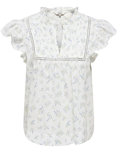 Only - ONLTea-Idris Frill Tape Top - Cloud Dancer/Wild Bunde